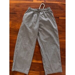 Chef Works Black White Gingham Chef Pants Elastic Waist Drawstring L
